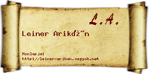 Leiner Arikán névjegykártya